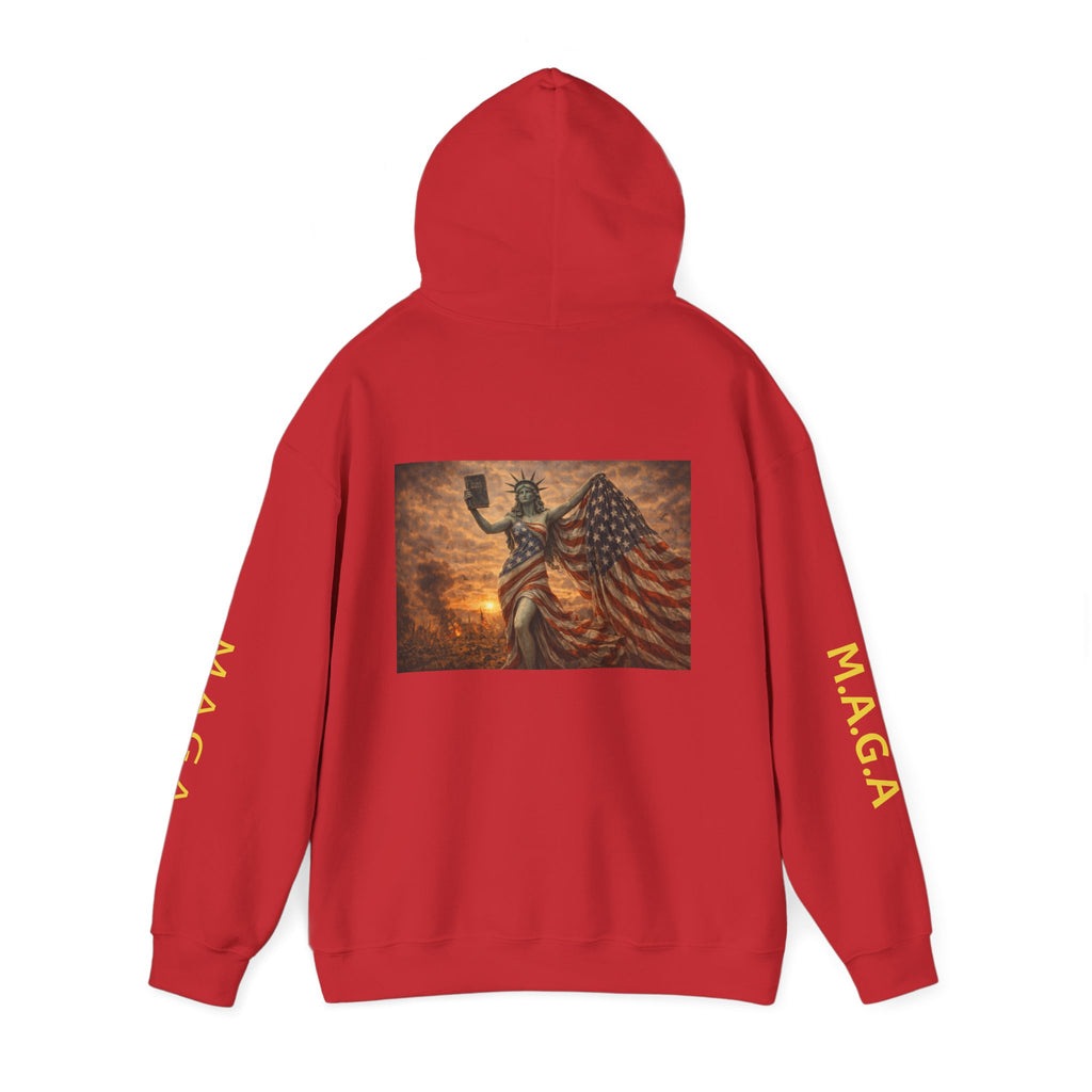 MAGA Statue of Liberty Hoodie – Patriotic American Flag Sweatshirt