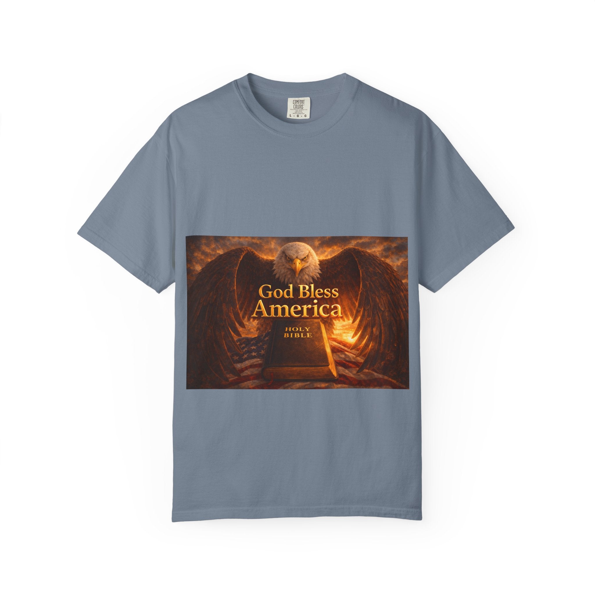 Political T-Shirt — "God Bless America" Eagle & Trump Patriotic Tee