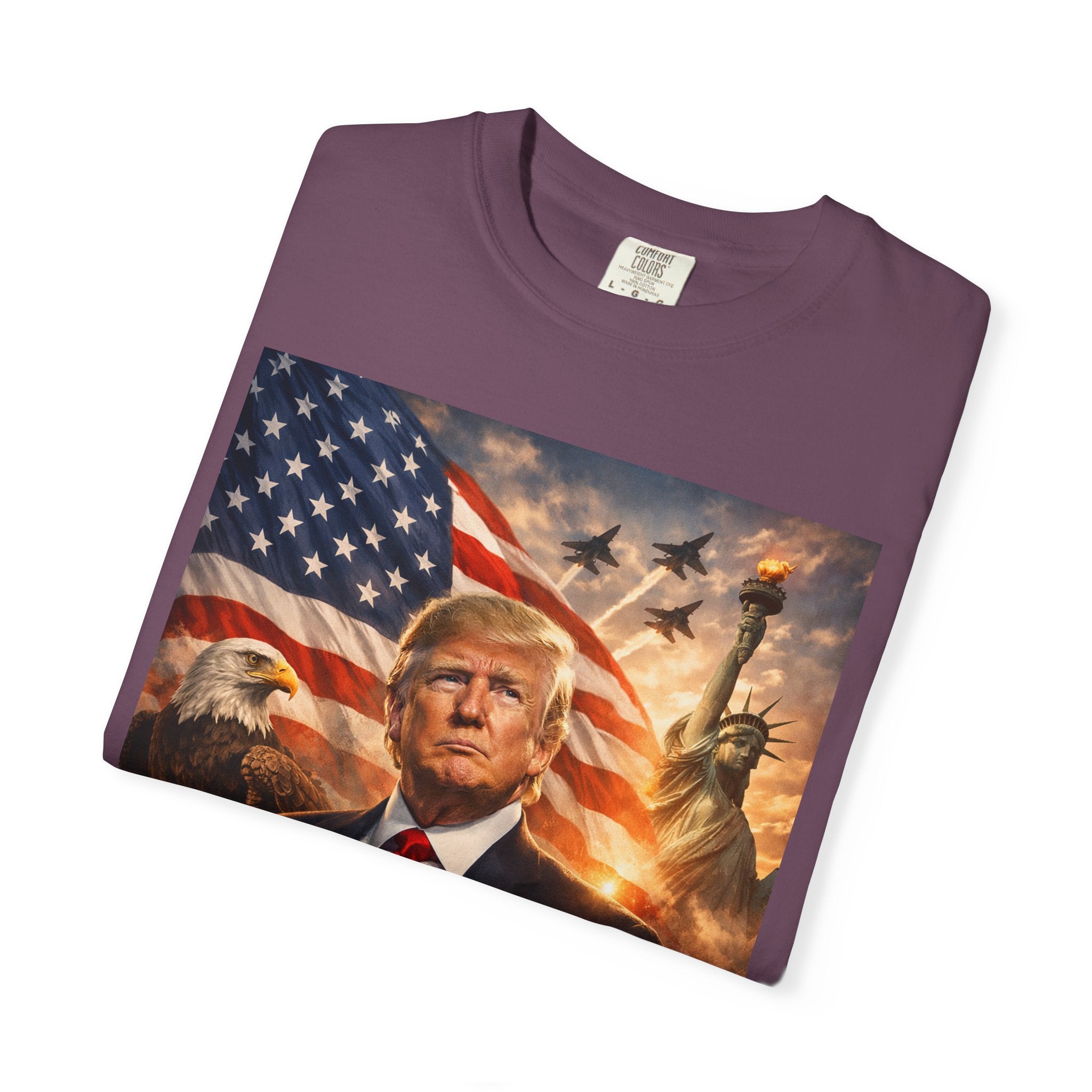 Patriotic Trump Portrait T-Shirt — “It takes a real man to mend a broken country”