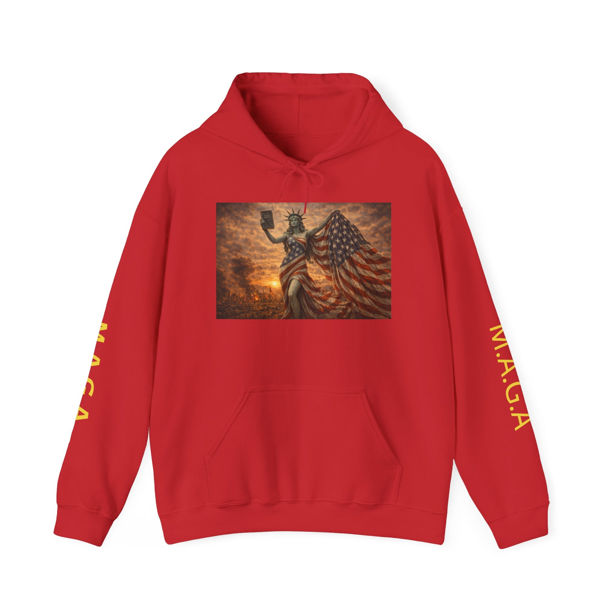 MAGA Statue of Liberty Hoodie – Patriotic American Flag Sweatshirt