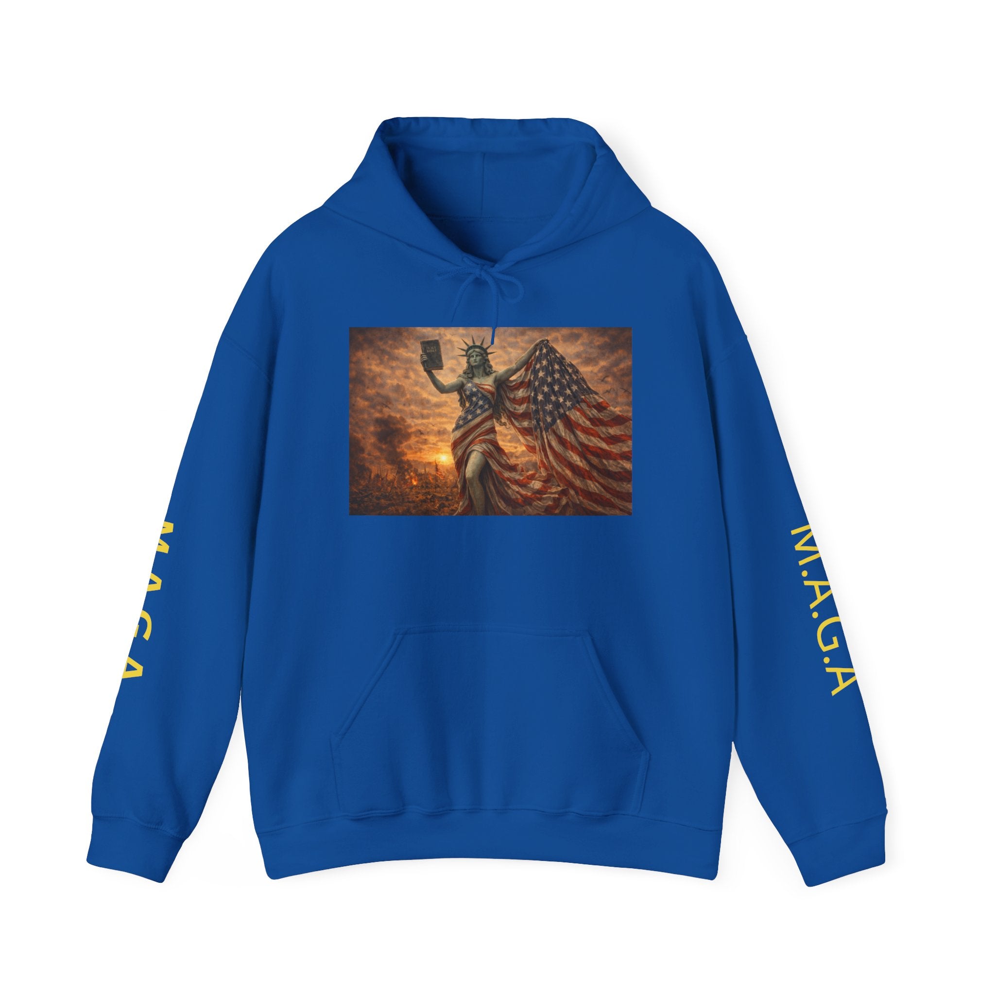 MAGA Statue of Liberty Hoodie – Patriotic American Flag Sweatshirt