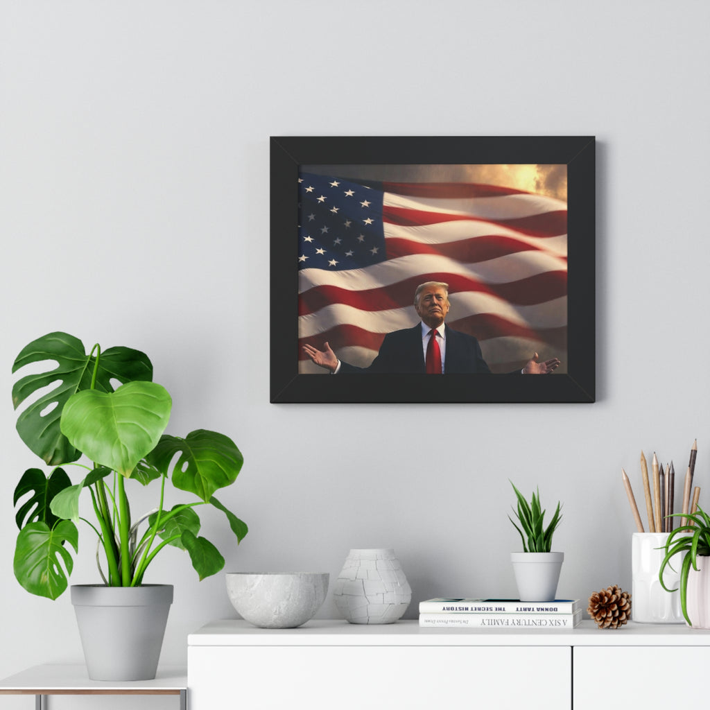 Framed Poster — Patriotic Flag Portrait