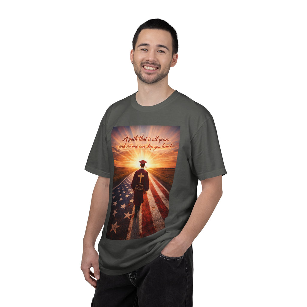 Patriotic Christian T-Shirt — 'A Path That Is All Yours' Graduating Soldier Prayer Tee