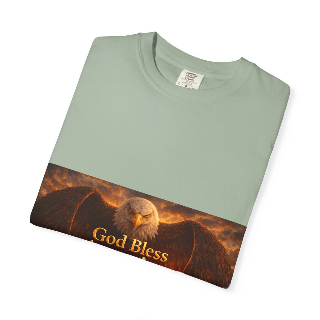 Political T-Shirt — "God Bless America" Eagle & Trump Patriotic Tee