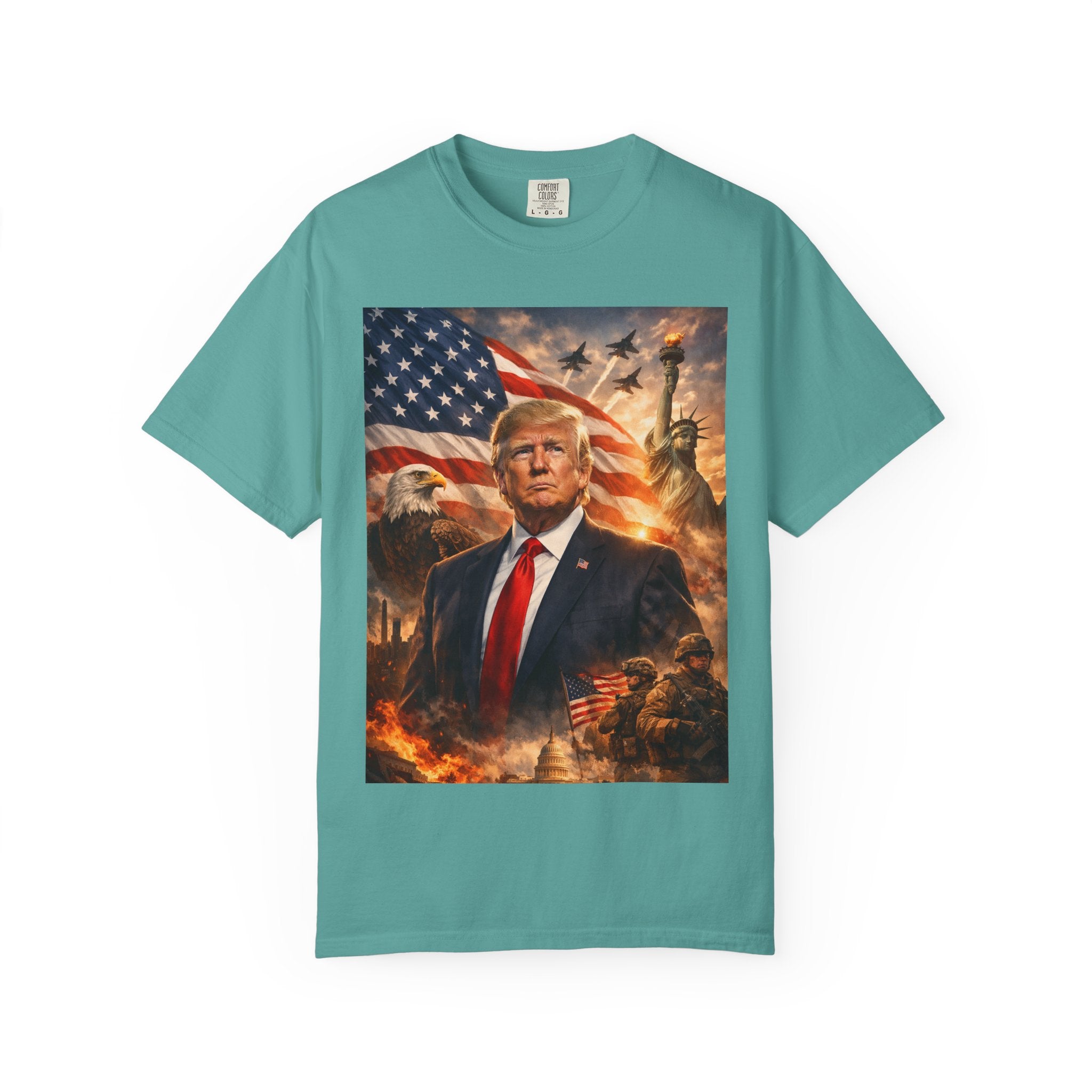 Patriotic Trump Portrait T-Shirt — “It takes a real man to mend a broken country”