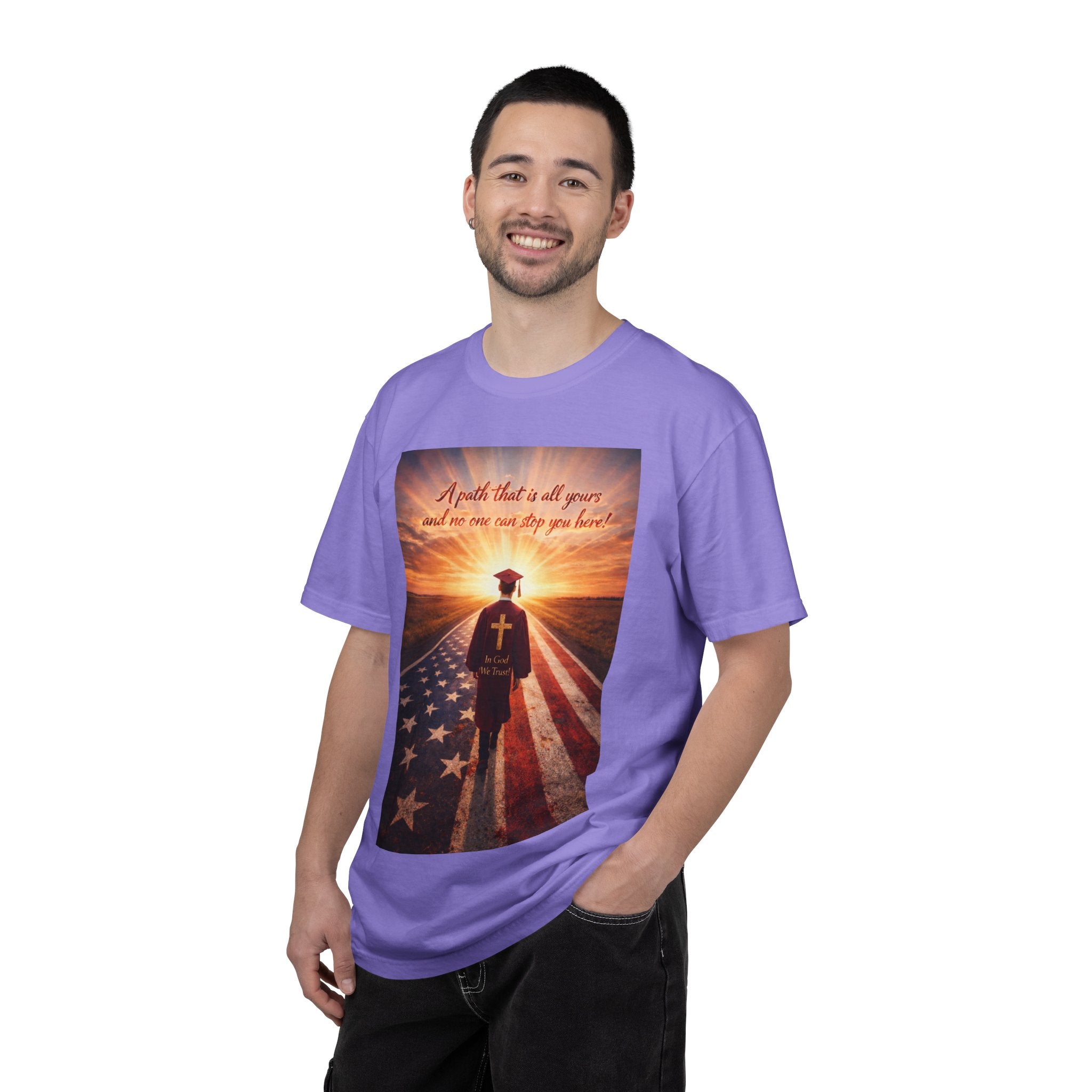Patriotic Christian T-Shirt — 'A Path That Is All Yours' Graduating Soldier Prayer Tee