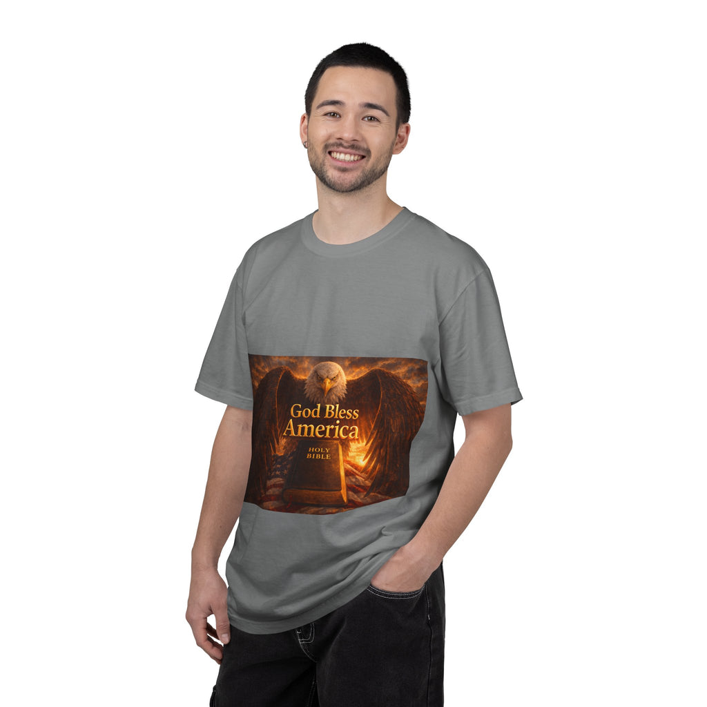 Political T-Shirt — "God Bless America" Eagle & Trump Patriotic Tee