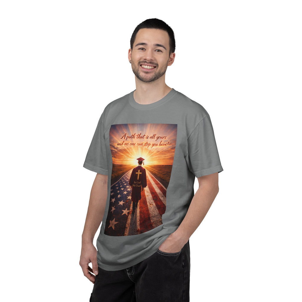 Patriotic Christian T-Shirt — 'A Path That Is All Yours' Graduating Soldier Prayer Tee