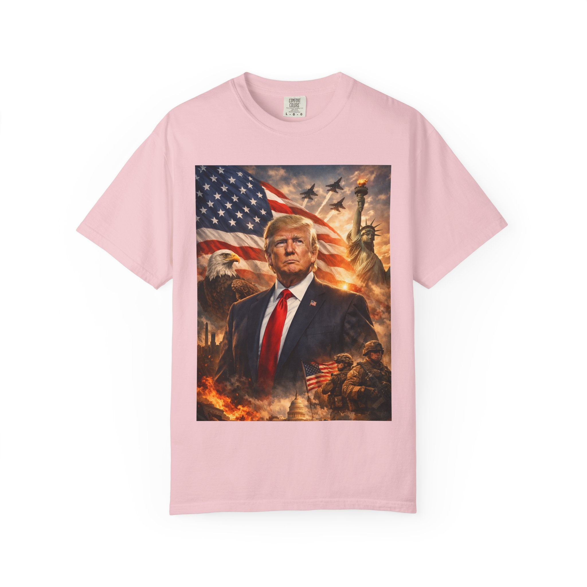Patriotic Trump Portrait T-Shirt — “It takes a real man to mend a broken country”
