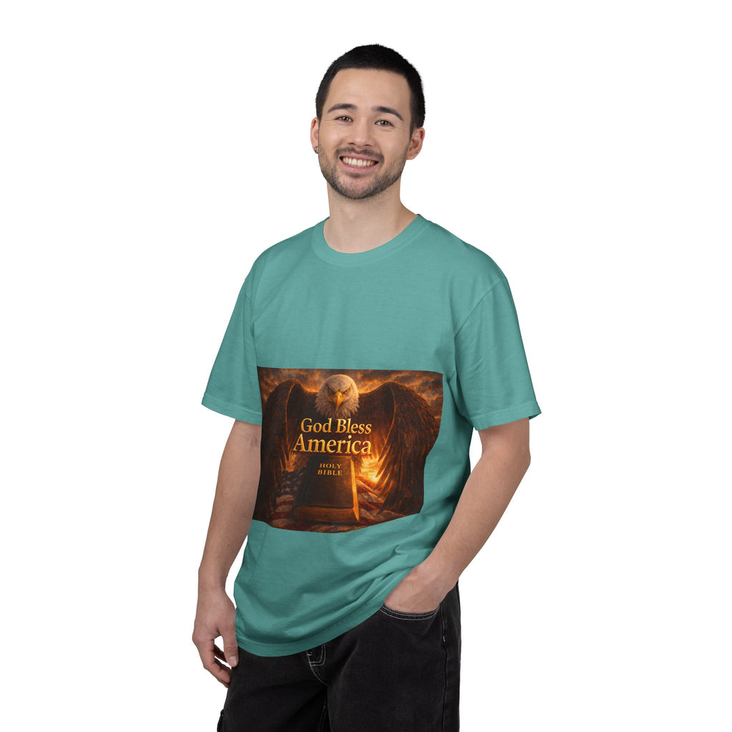 Political T-Shirt — "God Bless America" Eagle & Trump Patriotic Tee
