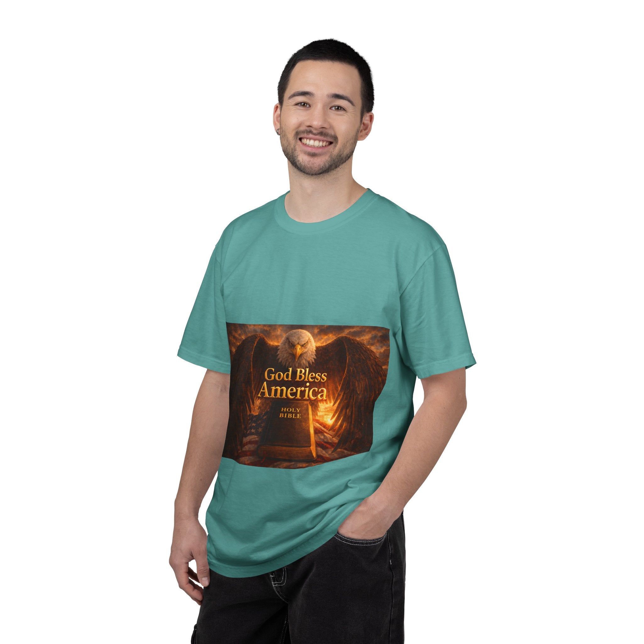 Political T-Shirt — "God Bless America" Eagle & Trump Patriotic Tee