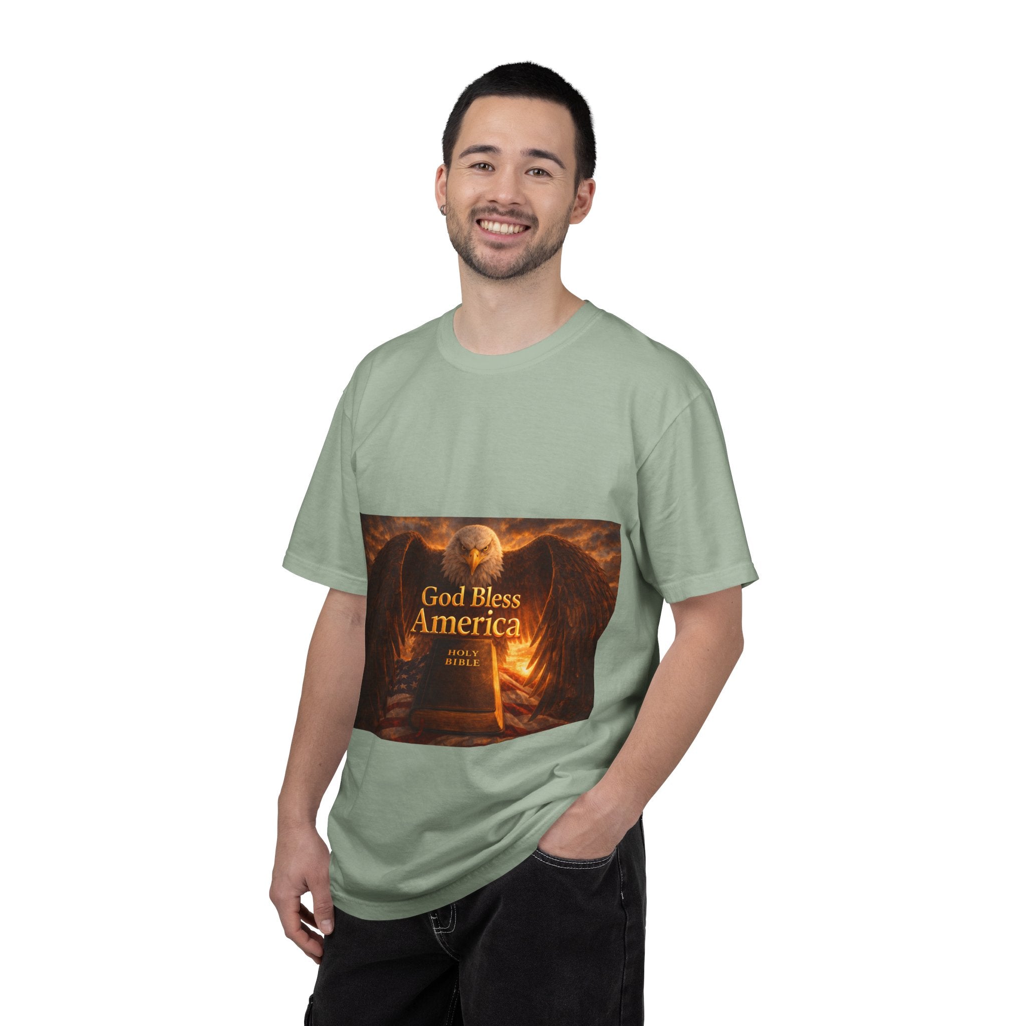 Political T-Shirt — "God Bless America" Eagle & Trump Patriotic Tee