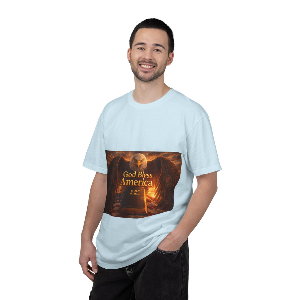Political T-Shirt — "God Bless America" Eagle & Trump Patriotic Tee