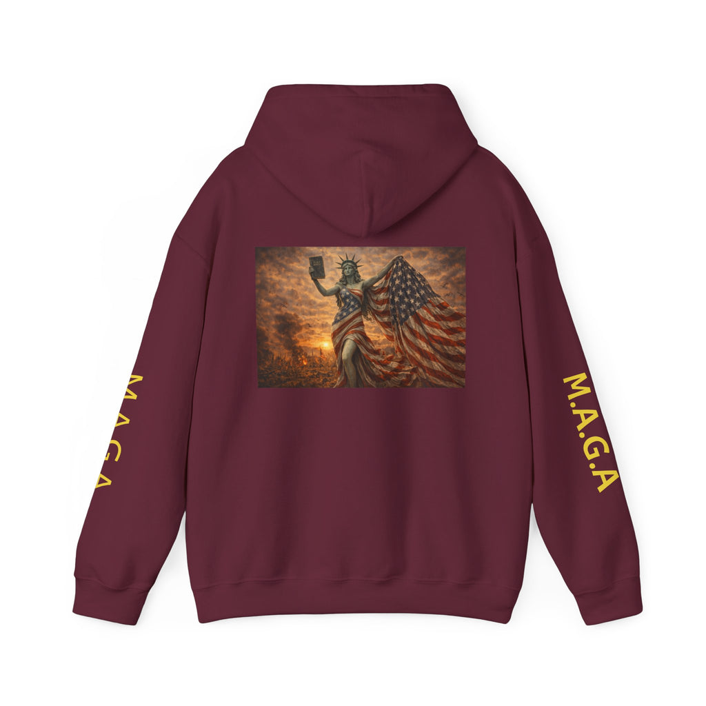 MAGA Statue of Liberty Hoodie – Patriotic American Flag Sweatshirt