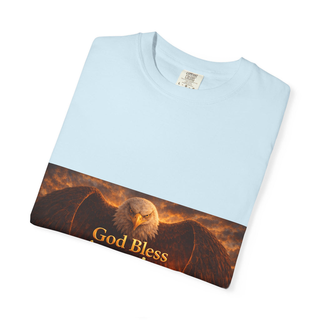 Political T-Shirt — "God Bless America" Eagle & Trump Patriotic Tee