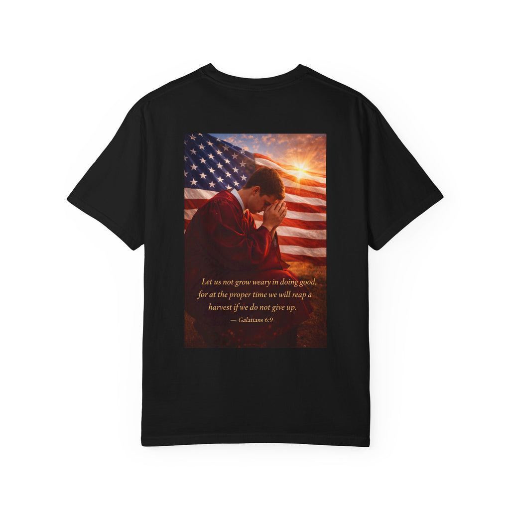Patriotic Christian T-Shirt — 'A Path That Is All Yours' Graduating Soldier Prayer Tee