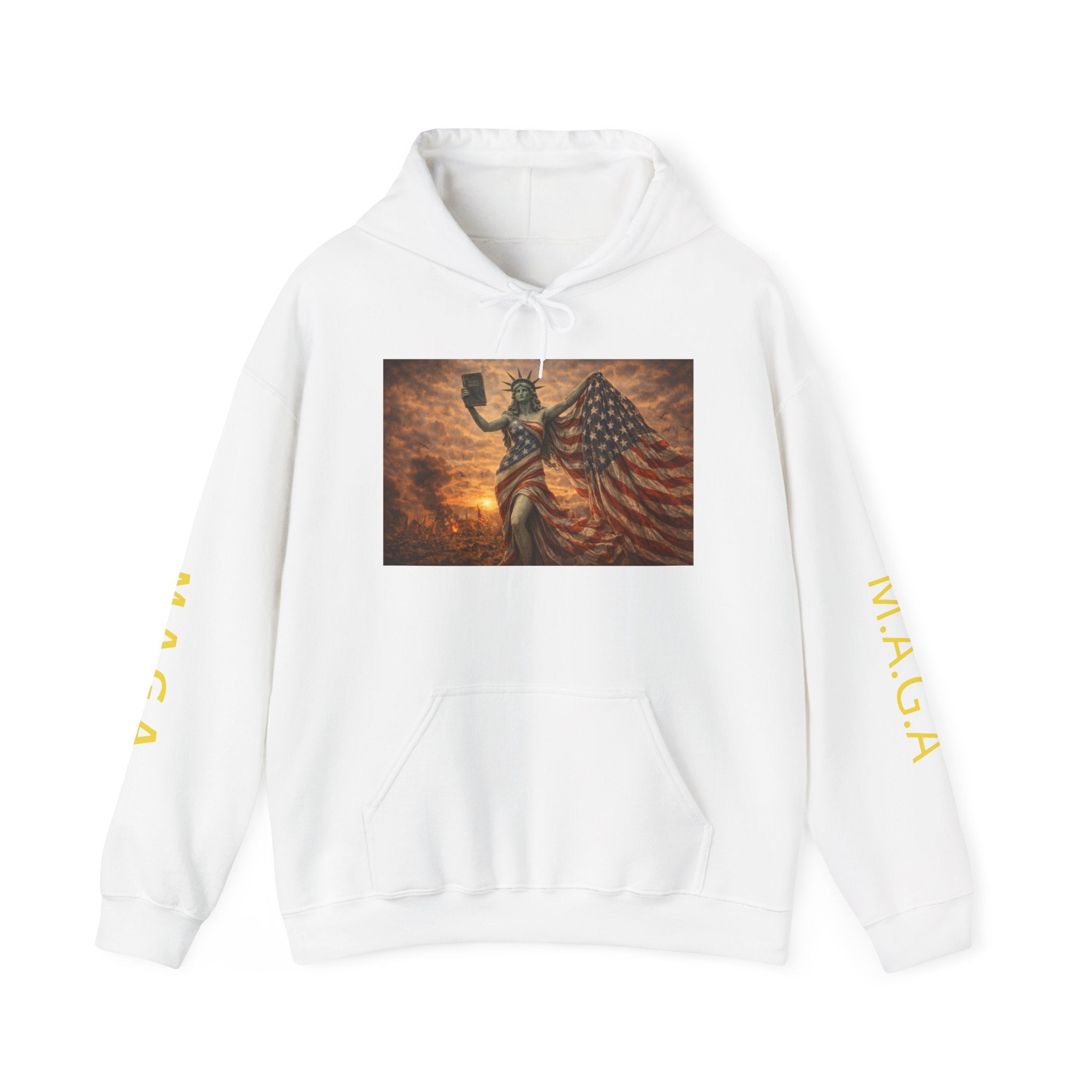 MAGA Statue of Liberty Hoodie – Patriotic American Flag Sweatshirt