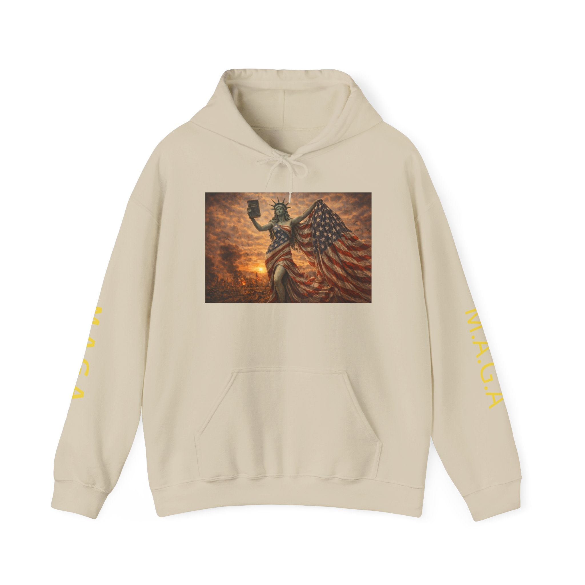 MAGA Statue of Liberty Hoodie – Patriotic American Flag Sweatshirt