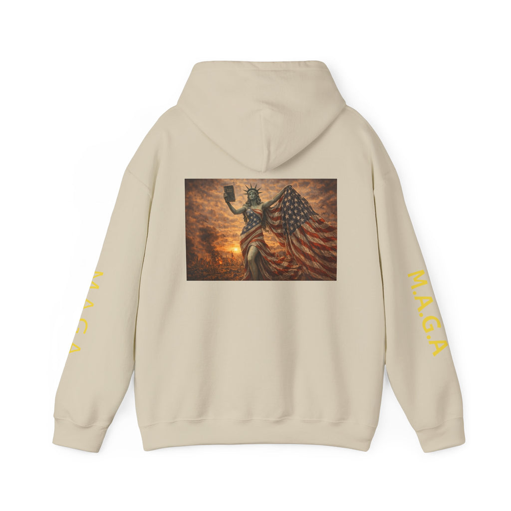 MAGA Statue of Liberty Hoodie – Patriotic American Flag Sweatshirt