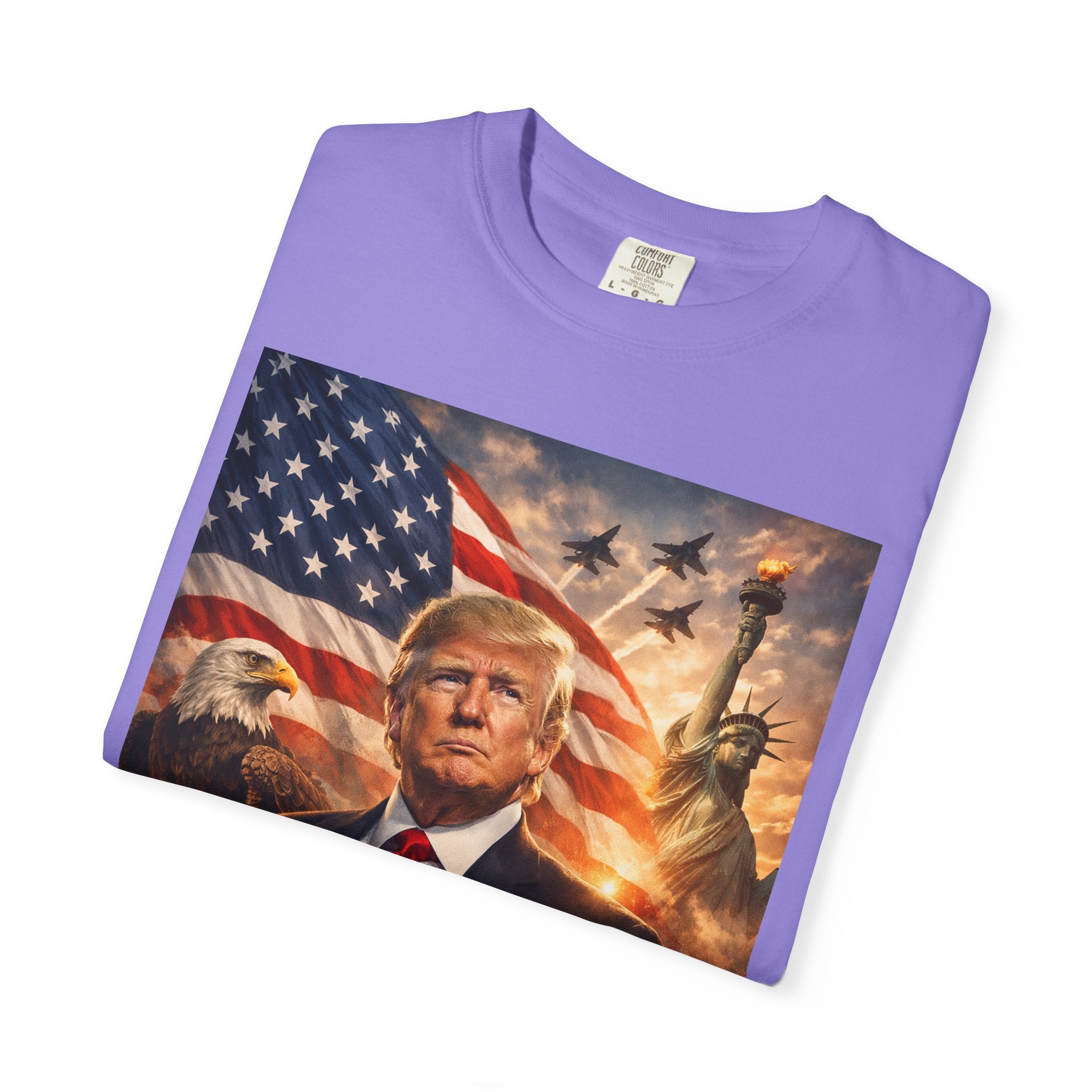 Patriotic Trump Portrait T-Shirt — “It takes a real man to mend a broken country”