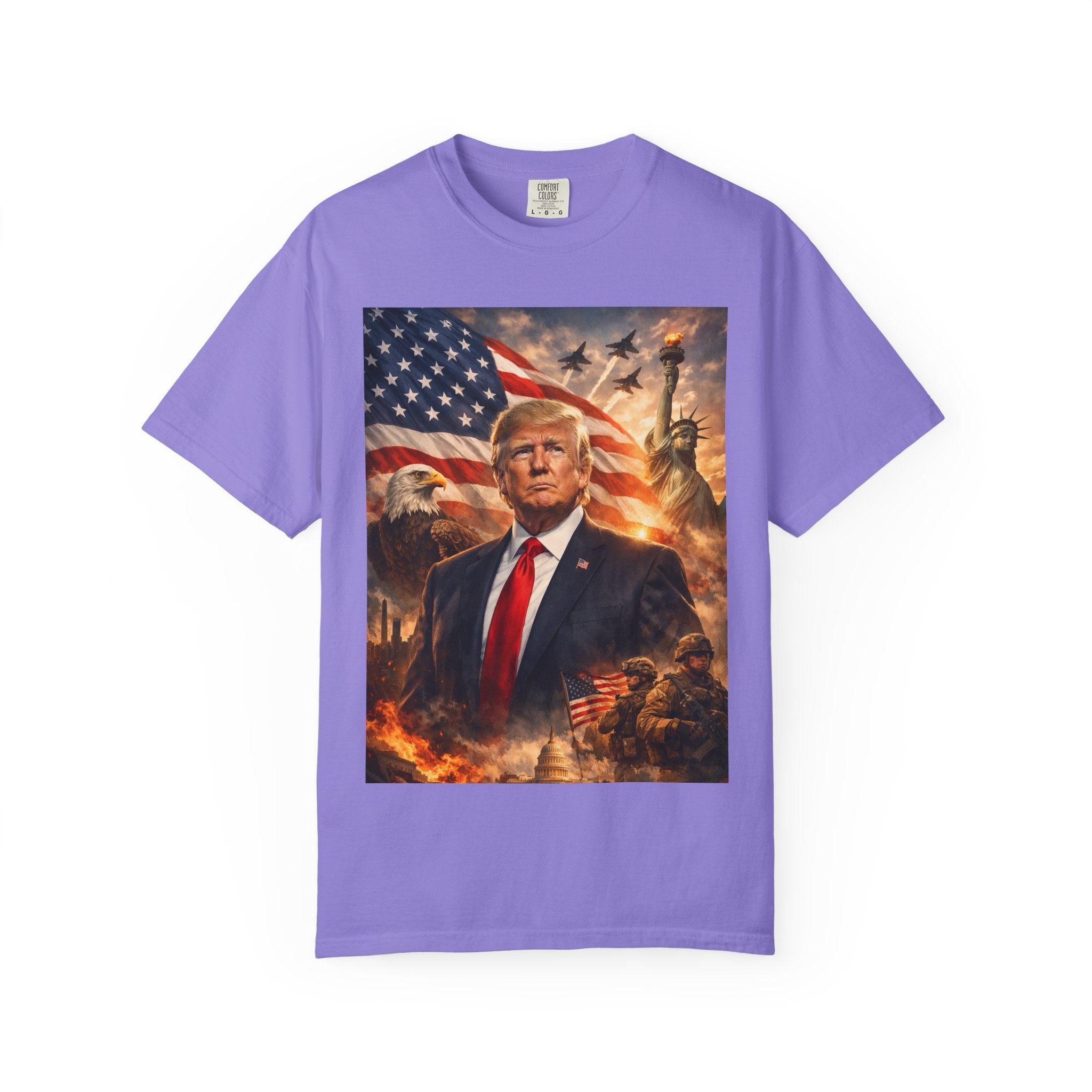 Patriotic Trump Portrait T-Shirt — “It takes a real man to mend a broken country”