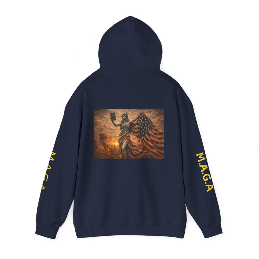 MAGA Statue of Liberty Hoodie – Patriotic American Flag Sweatshirt