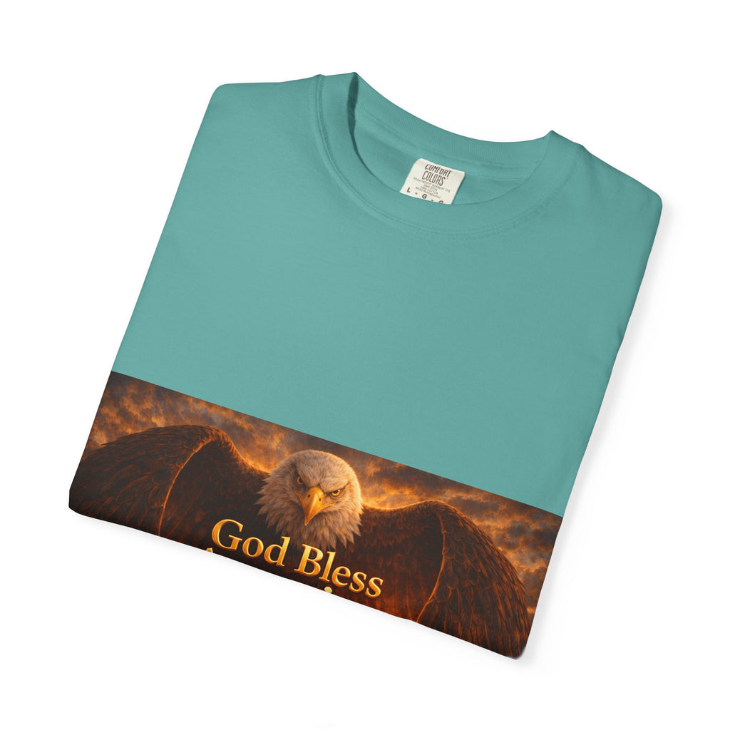 Political T-Shirt — "God Bless America" Eagle & Trump Patriotic Tee