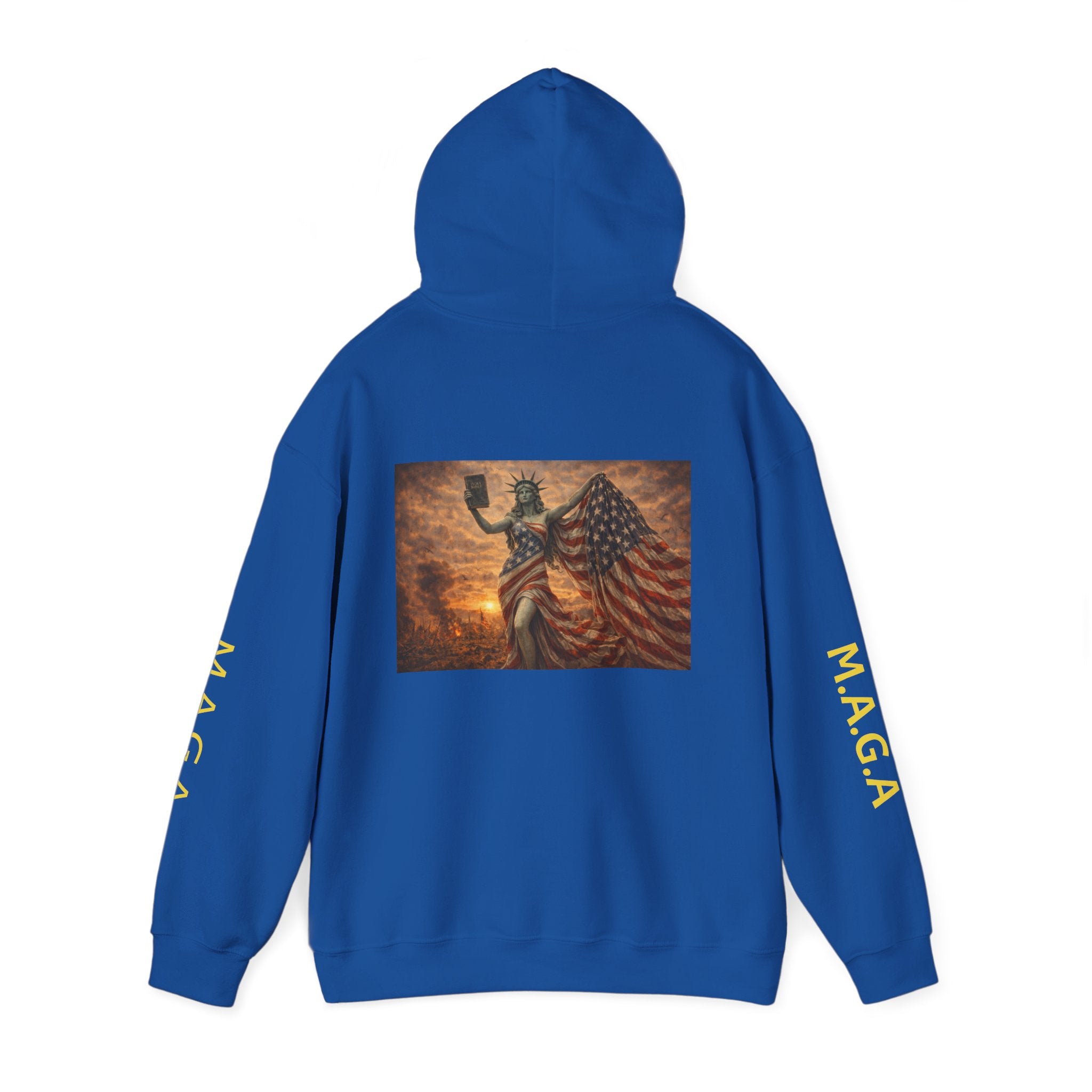 MAGA Statue of Liberty Hoodie – Patriotic American Flag Sweatshirt